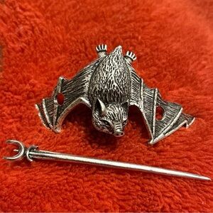 Out of Stock Bat Gothic Emo biker skater Metal Hair Pin Stick Hair Clip Women